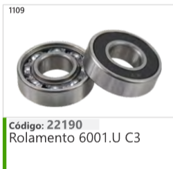 1109 Código 22190 Rolamento 6001.U C3