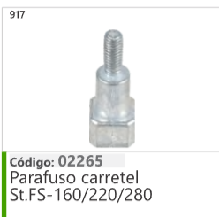 917 Código 02265 Parafuso carretel Stihl FS160/220/280