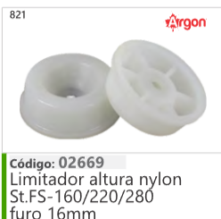 821 Código 02669 Limitador altura nylon Stihl FS160/220/28 furo 16mm ARGON