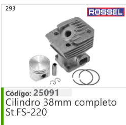 293 Código 25091 Cilindro 38mm completo Stihl FS-220 ROSSEL