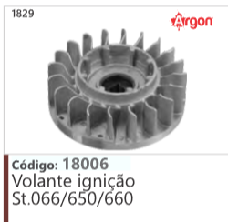 1829 Código 18006 Volante ignição Stihl 066/650/660 ARGON