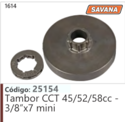 1614 Código 25154 Tambor CCT 45/52/58cc - 3/8"x7 mini SAVANA