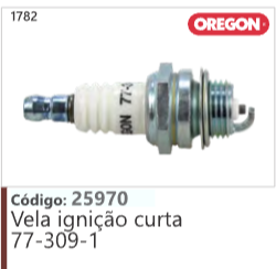 1782 Código 25970 Vela ignição curta 77-309-1 OREGON