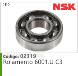 1110 Código 02319 Rolamento 6001.U C3 NSK