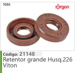 1086 Código 21148 Retentor grande Husqvarna 226 Viton ARGON