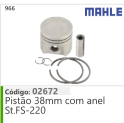 966 Código 02672 Pistão 38mm com anel Stihl FS220 MAHLE