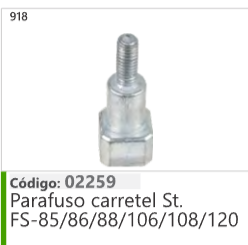 918 Código 02259 Parafuso carretel Stihl FS85/86/88/106/108/120