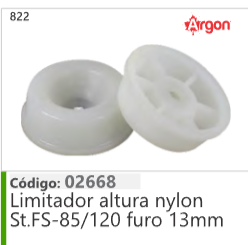 822 Código 02668 Limitador altura nylon Stihl FS85/120 furo 13mm ARGON