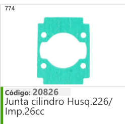 774 Código 20826 Junta cilindro Husqvarna 226/ Importado 26cc