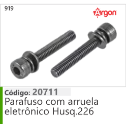 919 Código 20711 Parafuso com arruela eletrônico Husqvarna 226 ARGON
