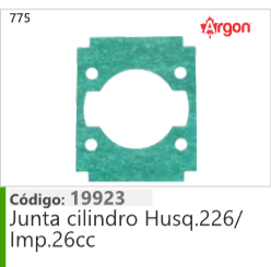 775 Código 19923 Junta cilindro Husqvarna 226/ Imp.26cc ARGON