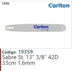 1496 Código 19359 Sabre Stihl 13” 3/8" 42D 33cm 1,6mm CARLTON