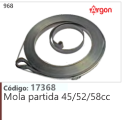 968 Código 17368 Mola partida 45/52/58cc ARGON