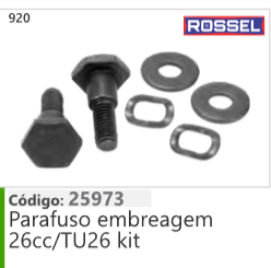 920 Código 25973 Parafuso embreagem 26cc/TU26 kit ROSSEL