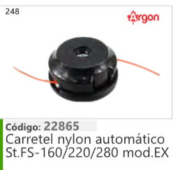 248 Código 22865 Carretel nylon automatico Stihl FS-160/220/280 mod.EX ARGON
