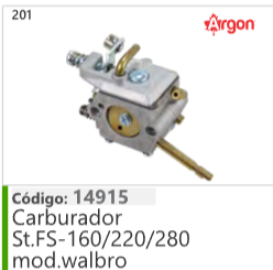 201 Código 14915 Carburador Stihl.FS-160/220/280 mod.walbro