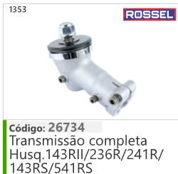 1353 Código 26734 Transmissão completa Husqvarna 143R11/236R/241R/ 143RS/541RS ROSSEL