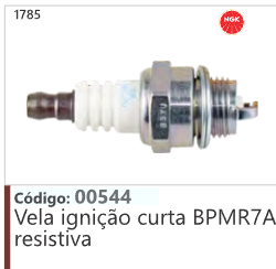 1785 Código 00544 Vela ignição curta BPMR7A resistiva