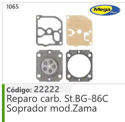 1065 Código 22222 Reparo carburador Stihl BG-86C Soprador mod.Zama