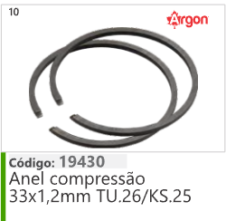 10 Código 19430 Anel compressão 33x1,2mm TU.26/KS.25 ARGON