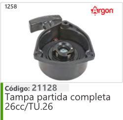 1258 Código 21128 Tampa partida completa 26cc/TU.26 ARGON