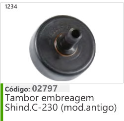 1234 Código 02797 Tambor embreagem Shind.C-230 (mod.antigo)