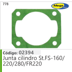 778 Código 02394 Junta cilindro Stihl FS160/ 220/280/FR220