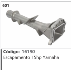 601 Código 16190 Escapamento 15hp Yamaha