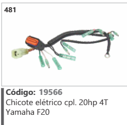 481 Código 19566 Chicote elétrico completo 20hp 4T Yamaha F20