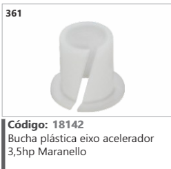 361 Código 18142 Bucha plástiica eixo acelerador 3,5hp Maranello