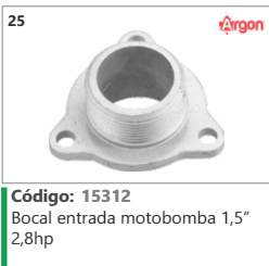 25 Código 15312 ANE - Bocal entrada motobomba 1,5° 2,8hp ARGON