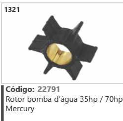 1321 Código 22791 Rotor bomba d'água 35hp / 70hp Mercury