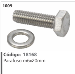 1009 Código 18168 Parafuso m6x20mm