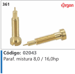 361 Código 02043 Parafuso mistura 8,0 / 16,0hp ARGON
