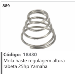 889 Código 18430 Mola haste regulagem altura rabeta 25hp Yamaha