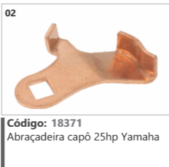 2 Código 18371 Abracadeira capô 25hp Yamaha