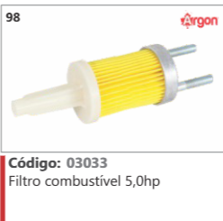 98 Código 03033 Filtro combustível 5,0hp ARGON