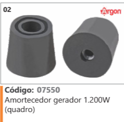 2 Código 07550 Amortecedor gerador 1.200W (quadro) ARGON