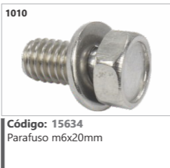 1010 Código 15634 Parafuso m6x20mm
