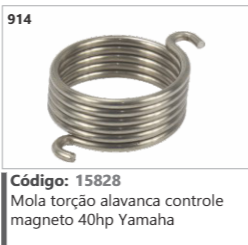 914 Código 15828 Mola torção alavanca controle magneto 40hp Yamaha