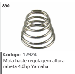 890 Código 17924 Mola haste regulagem altura rabeta 4,0hp Yamaha