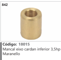 842 Código 18015 Mancal eixo cardan inferior 3,5hp Maranello