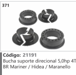 371 Código 21191 Bucha suporte direcional 5,0hp 47 BR Mariner / Hidea / Maranello