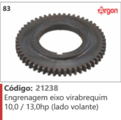 83 Código 21238 Engrenagem eixo virabrequim 10,0 / 13,0hp (lado volante) ARGON