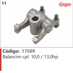 11 Código 17509 Balancim completo 10,0 / 13,0hp ARGON