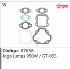 35 Código 07656 Jogo juntas 950W / GT-095 ARGON