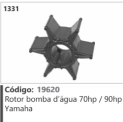 1331 Código 19620 Rotor bomba d'água 70hp / 90hp Yamaha