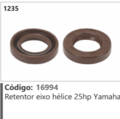 1235 Código 16994 Retentor eixo hélice 25hp Yamaha