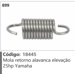 899 Código 18445 Mola retorno alavanca elevação 25hp Yamaha