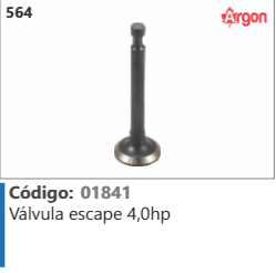 564 Código 01841 Válvula escape 4,0hp ARGON